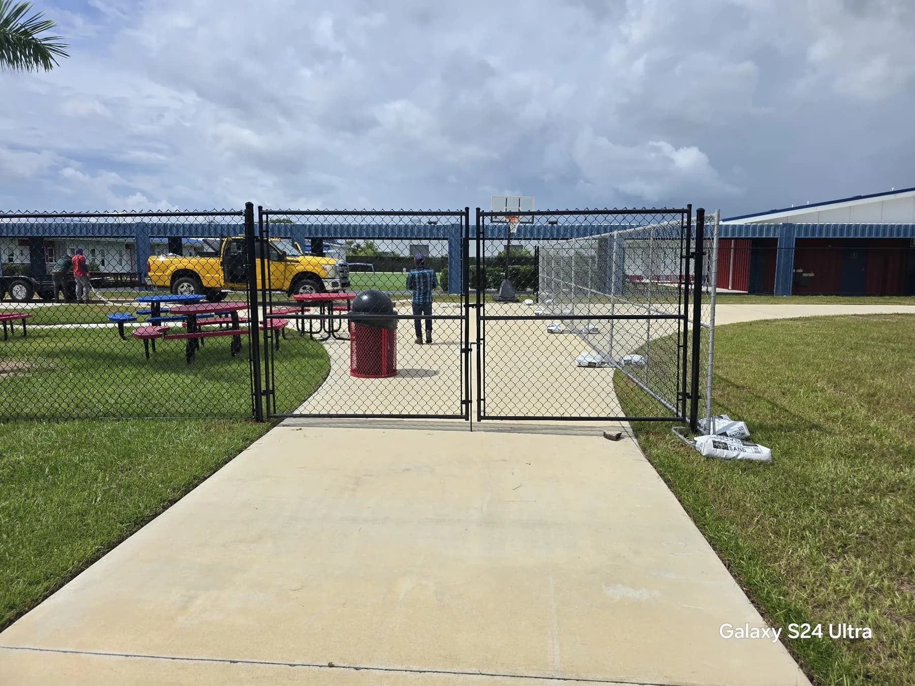 Chain link fence installation