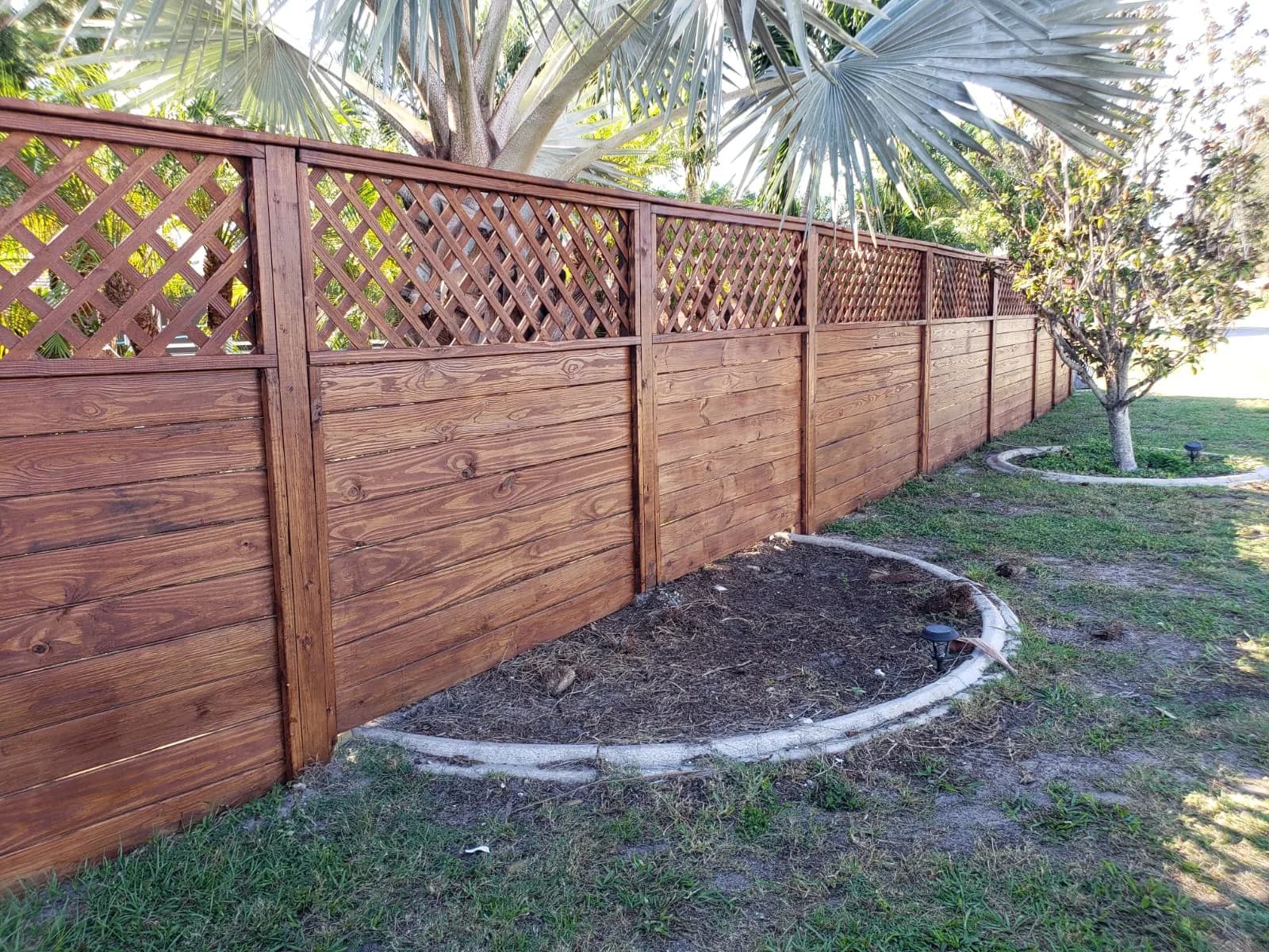 Completed wood fence installed by True Fence Florida